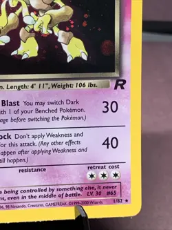 Pokemon TCG 1st Edition Dark Alakazam 1/82 Team Rocket Holo Rare VTG WOTC NM/NM- - Image 4