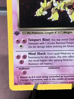Pokemon TCG 1st Edition Dark Alakazam 1/82 Team Rocket Holo Rare VTG WOTC NM/NM- - Image 5