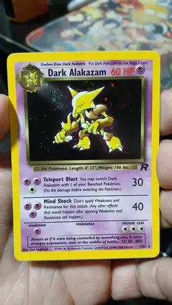 Dark Alakazam - 1/82 - Pokemon Team Rocket Unlimited Holo Rare Card WOTC LP + NM - Image 3