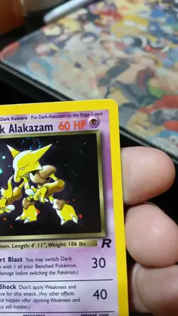 Dark Alakazam - 1/82 - Pokemon Team Rocket Unlimited Holo Rare Card WOTC LP + NM - Image 5