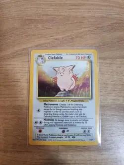 Pokemon Card Clefable 1/64 NO SYMBOL Error Jungle Holo Rare WOTC MP 1999 - Image 2