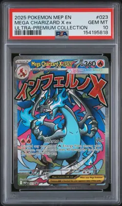Pokemon Mega Charizard X ex 023 Me: Mega Evolution Promo Holo (English) PSA 10 - Image 1