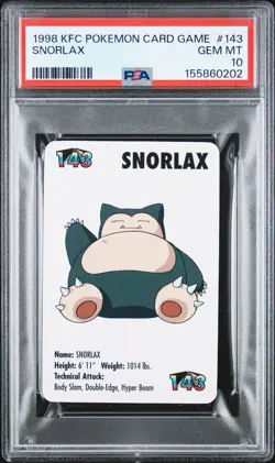 Snorlax Scyther Onix Ivysaur Pokemon Cards Trading Card Game Mini KFC 1998 PSA - Image 3