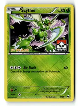 Pokemon Card Scyther 1st Place Reverse Holo LP League & Championship Cards 4/108 - Image 1