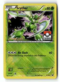 Pokemon Card Scyther 4th Place Reverse Holo LP League & Championship Cards 4/108 - Image 1