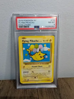 Flying Pikachu - 110 - Pokemon 2016 XY Evolutions Secret Rare PSA 8 - Image 1