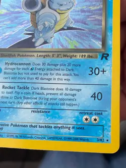 1st Edition Dark Blastoise 3/82 Team Rocket 2000 Holo Rare WOTC Pokemon TCG - LP - Image 5