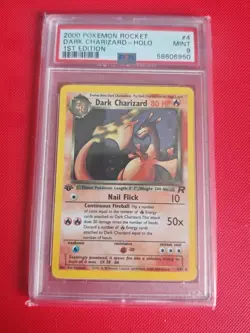 Pokemon Dark Charizard 4/82 - Team Rocket 1st Edition Holo Rare 2000 PSA 9 MINT - Image 1