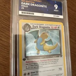 Pokemon Dark Dragonite Holo 1st Edition Team Rocket 5/82 ACE 9 MINT (Low Pop) - Image 3