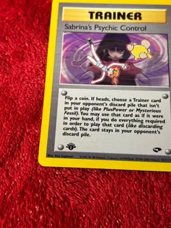 1st Edition Sabrina's Psychic Control 121/132 Gym Challenge Pokemon Card Lp - Image 4