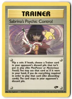 Pokemon Card - Sabrina's Psychic Control 121/132 Unlimited - Gym Challenge - NM - Image 1