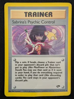 Sabrina's Psychic Control 121/132 Gym Challenge Unlimited Pokemon Card WOTC TCG - Image 1