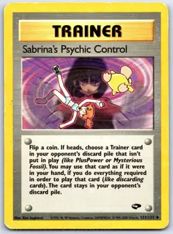 Sabrina's Psychic Control 121/132 Gym Challenge Pokemon Unlimited HP Sugimori - Image 1