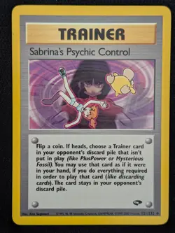 Sabrina's Psychic Control 121/132 Gym Challenge Unlimited Pokemon Card WOTC TCG - Image 1