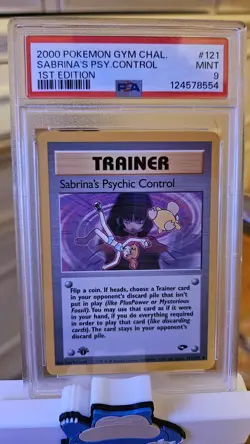 Pokemon TCG Gym Challenge Sabrina's Psychic Control 121/132 1st Ed PSA 9 - Image 1
