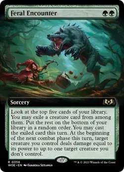 Feral Encounter (Extended Art) - Near Mint MTG Wilds of Eldraine - Image 1