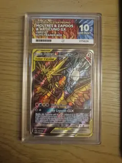 Pokemon TCG Moltres Zapdos & Articuno GX Hidden Fates SM210 Promo Card Ace 10 - Image 3