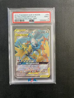 PSA 9 Mint Moltres/Zapdos/Articuno GX Holo - 66/68 Hidden Fates - Pokemon TCG - Image 1