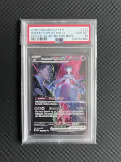 PSA 10 Team Rocket's Mewtwo EX Special Illustration Rare 231/182 Pokemon - Image 1