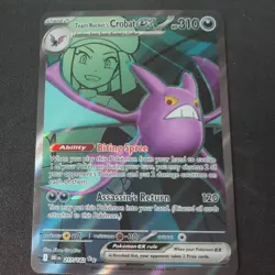 Team Rocket's Crobat ex 217/182 Ultra Rare Destined Rivals Pokemon Holo LP - Image 1