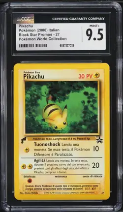 2000 Pokemon Italian World Collection Pikachu #27 CGC 9.5 Mint+ Vintage Promo - Image 1