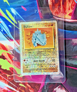 2002 Vintage Pokemon Rhyhorn 90/110 Legendary Collection Firework Rev Holo Card - Image 1