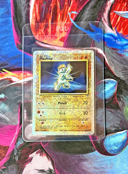 2002 Vintage Pokemon Machop 79/110 - Legendary Collection Firework Rev Holo Card - Image 1