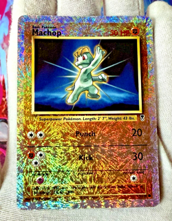 2002 Vintage Pokemon Machop 79/110 - Legendary Collection Firework Rev Holo Card - Image 2