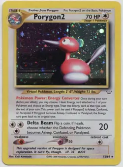 Pokemon TCG Porygon2 12/64 Neo Revelation Holo Rare Unlimited HP70 English MP - Image 1