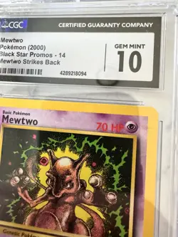 Graded CGC GEM MINT 10 Mewtwo Strikes Back 14 2000 Black Star Promo Pokemon Card - Image 4
