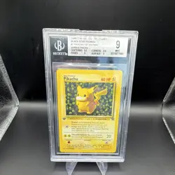 WOTC 1999 Pokemon Black Star Promo Pikachu #1 1st Ed BGS 9 Mint ERROR! POP 34 - Image 1