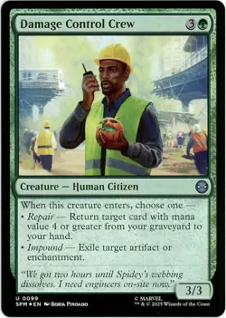 Damage Control Crew (Foil) - 0099 - Marvel's Spider-Man - MTG - Ships Now - Image 1