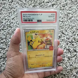 2025 Pokemon TCG Pikachu 020/M-P Japanese McDonald's Promo PSA 10 Graded - Image 1