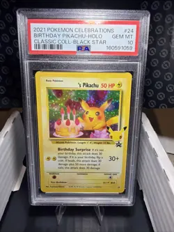 Pokemon TCG Birthday Pikachu #24 Celebrations 25th Anniversary Card - PSA 10 - Image 1