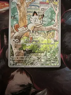 Pokemon TCG Meowth 106/094 Full Art Illustration Rare Holo Phantasmal Flame EN - Image 3