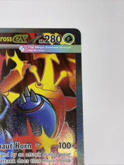 Mega Heracross Ex 108/094 ME02: Phantasmal Flames Ultra Rare Pokemon Card NM - Image 3