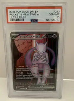 Pokemon TCG PSA 10 Team Rocket's Mewtwo EX Destined Rivals 213/182 EN - Image 1