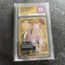 Gold Team Rocket's Mewtwo EX Destined Rivals 240/182 Ace 10 Gem Mint Pokemon TCG - Image 1