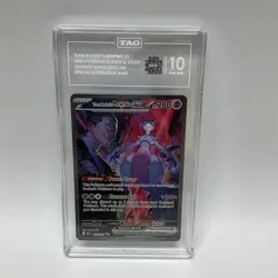 Pokemon Team Rocket's Mewtwo ex Destined Rivals SIR 231 TAG 10 Gem Mint - Image 1
