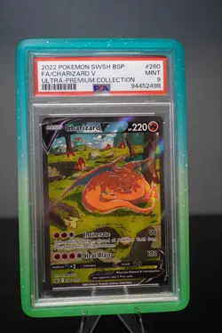 PSA 9 Charizard V SWSH260 2022 SWSH Promo Holo Full Art Pokemon TCG Card - Image 1