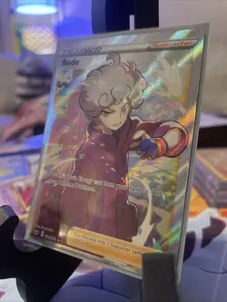 MISCUT ERROR Pokemon TCG Bede Sword & Shield Holo Full Art Card 199/202 - Image 1