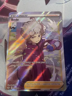 MISCUT ERROR Pokemon TCG Bede Sword & Shield Holo Full Art Card 199/202 - Image 2