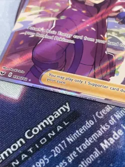 MISCUT ERROR Pokemon TCG Bede Sword & Shield Holo Full Art Card 199/202 - Image 3