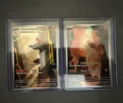 Pokemon TCG SV 151 2-Card Holo Full Art Lot: Charmander 168/165, Charmeleon 169… - Image 1