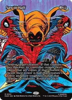 MTG - Saw in Half - Borderless - Marvels Spiderman - Non Foil - NM - Image 1