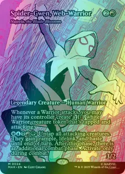 MTG - Spider-Gwen, Web-Warrior - Borderless - Marvels Spiderman - FOIL - NM - Image 1