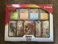 Pokemon TCG Scarlet and Violet Costco 151 Mini Tin 5 Pack (Meowth) - Image 1
