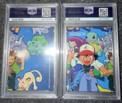 1999 Topps Pokemon TV Rainbow Foil Jessie & James PSA 7 Team Rocket Slab Lot - Image 2