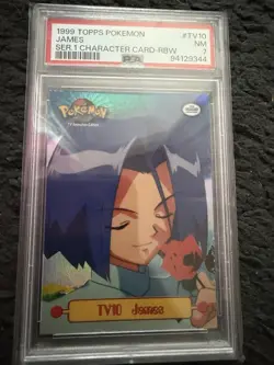 1999 Topps Pokemon TV Rainbow Foil Jessie & James PSA 7 Team Rocket Slab Lot - Image 3