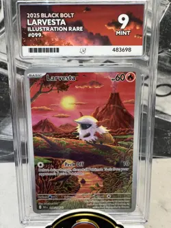 Pokemon TCG Larvesta Illustration Rare - Black Bolt - 099/086 ACE 9 Slab - Image 2